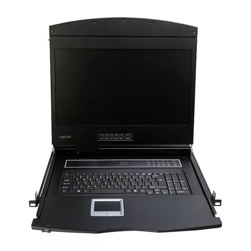 LOGILINK LC902GE KVM konsole ar 19 collu LCD ekrānu, VGA, vācu tastatūras izkārtojums