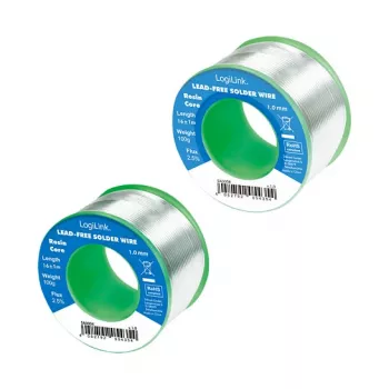 LOGILINK Bezsvina lodēšanas stieple 1mm 100g Sn99.3Cu0.7 bez tīrīšanas plūsmas