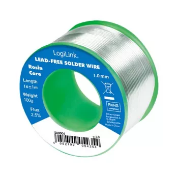 LOGILINK Bezsvina lodēšanas stieple 1mm 100g Sn99.3Cu0.7 bez tīrīšanas plūsmas