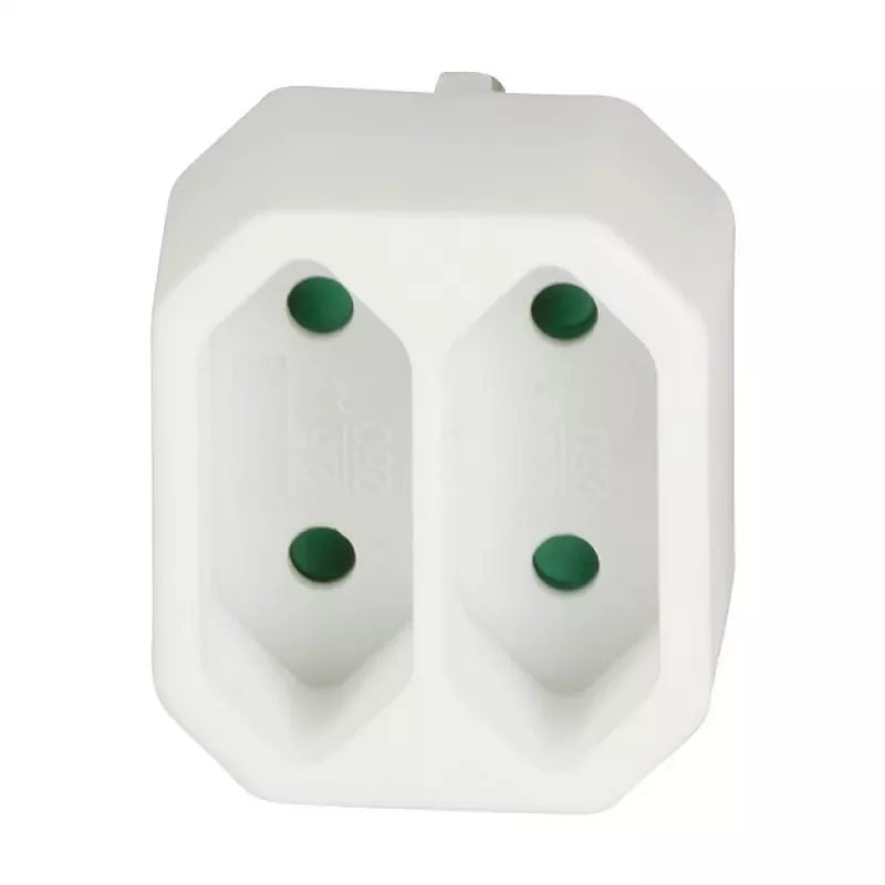 LogiLink LPS218 Euro kontaktligzdas adapteris ar 2 ligzdām, balts
