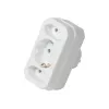 LogiLink LPS221 Schuko uz 2x Euro + 1x Drošības kontaktligzdu adapteris, balts, 16 A, 250 V, 3680 W, bērnu aizsardzība