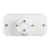 LogiLink LPS221 Schuko uz 2x Euro + 1x Drošības kontaktligzdu adapteris, balts, 16 A, 250 V, 3680 W, bērnu aizsardzība
