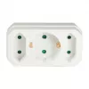 LogiLink LPS221 Schuko uz 2x Euro + 1x Drošības kontaktligzdu adapteris, balts, 16 A, 250 V, 3680 W, bērnu aizsardzība