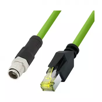 LOGILINK M12 CAT6A industriālais ielāpu kabelis, PUR, M12 X-coded uz RJ45, 3 m