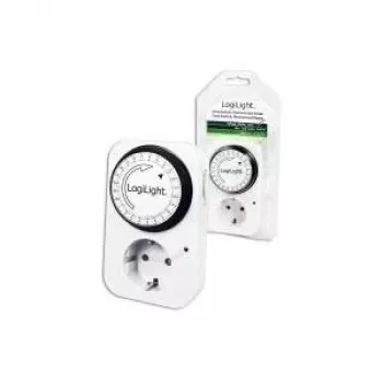 LogiLink mehāniskais taimeris ET0001, ikdienas programmējams, 16 A, 3680 W, bērnu aizsardzība, balts