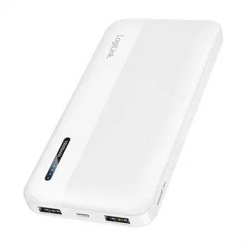 Logilink mobilais ārējais akumulators, LiPo, 10000 mAh, USB-C ieeja/izeja, balts