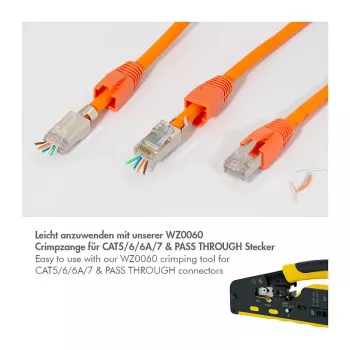 LogiLink Modularais spraudnis RJ45 Cat.6A STP Pass Through, 10 gab. iepakojums