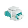 LogiLink NK0031 Keystone LC-Duplex multimode OM3/OM4 optiskās šķiedras savienotājs, akvamarīns