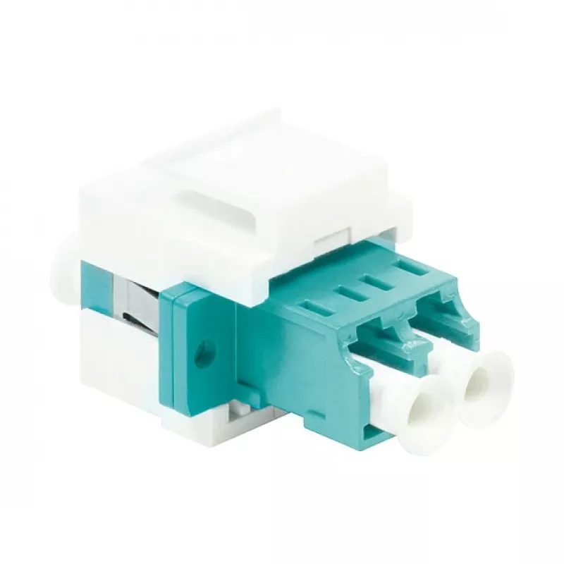 LogiLink NK0031 Keystone LC-Duplex multimode OM3/OM4 optiskās šķiedras savienotājs, akvamarīns