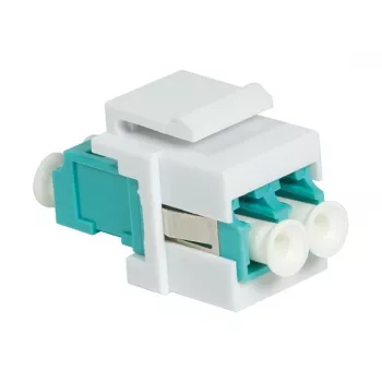 LogiLink NK0031 Keystone LC-Duplex multimode OM3/OM4 optiskās šķiedras savienotājs, akvamarīns