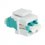 LogiLink NK0031 Keystone LC-Duplex multimode OM3/OM4 optiskās šķiedras savienotājs, akvamarīns