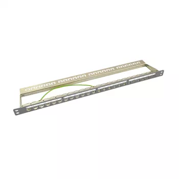 LogiLink NK4039 Keystone komutācijas panelis, 24 porti, 0.5U, ekranēts, pelēks - 19 collu statīva montāža