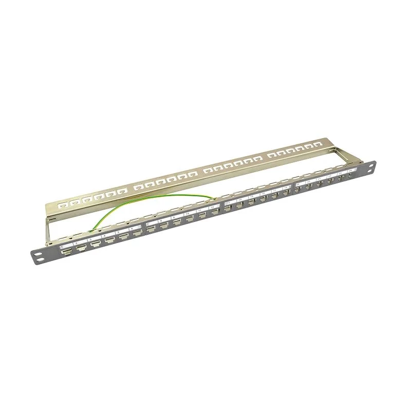 LogiLink NK4039 Keystone komutācijas panelis, 24 porti, 0.5U, ekranēts, pelēks - 19 collu statīva montāža