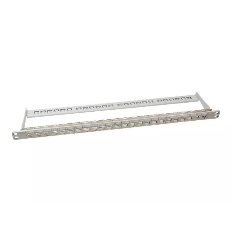 LogiLink NK4039 Keystone komutācijas panelis, 24 porti, 0.5U, ekranēts, pelēks - 19 collu statīva montāža