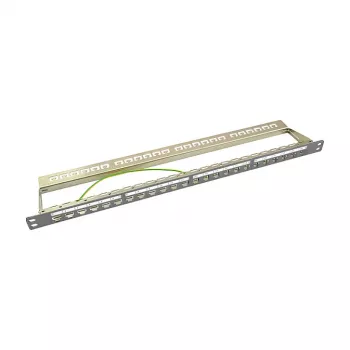 LogiLink NK4039 Keystone komutācijas panelis, 24 porti, 0.5U, ekranēts, pelēks - 19 collu statīva montāža