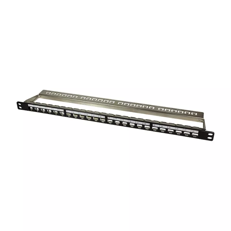 LogiLink NK4040 24-Port ekranēts Keystone sadales panelis, 0,5U, melns
