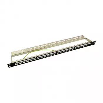 LogiLink NK4040 24-Port ekranēts Keystone sadales panelis, 0,5U, melns