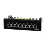 LogiLink NP0017B komutācijas panelis – 8 portu Cat6 STP, piestiprināms pie sienas/zem galda, melns