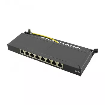 LogiLink NP0064B galda komutācijas panelis, 8 portu Cat6A STP, 0.5 HE, melns