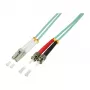 LogiLink OM3 LC uz ST Duplex Multimode optisko šķiedru patch kabelis, 1m, LSZH Aqua