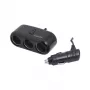 LogiLink PA0038 3 pieslēgvietu auto lādētāja sadalītājs ar USB pieslēgvietu – 12V/5V strāvas sadalītājs cigarešu piepīpētāja ligzdai, melns
