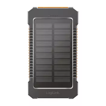 LogiLink PA0321 saules enerģijas ārējais akumulators 6000 mAh ar USB-C, IP65, melns
