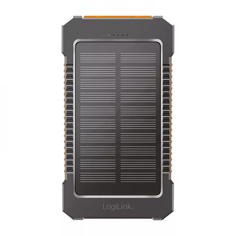 LogiLink PA0321 saules enerģijas ārējais akumulators 6000 mAh ar USB-C, IP65, melns