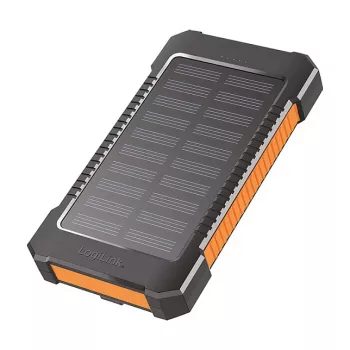 LogiLink PA0321 saules enerģijas ārējais akumulators 6000 mAh ar USB-C, IP65, melns