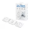 LOGILINK PA0344 Magnētiskais bezvadu lādētājs 3-in-1 Apple ierīcēm, balts, salokāms, MagSafe, 15W