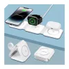 LOGILINK PA0344 Magnētiskais bezvadu lādētājs 3-in-1 Apple ierīcēm, balts, salokāms, MagSafe, 15W
