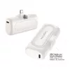LogiLink PA0349W pārnēsājama ārējā baterija, 5000 mAh, LiPo, iebūvēts salokāms USB-C spraudnis un USB-C ports, balta
