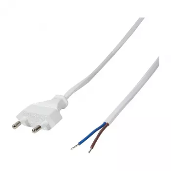 LogiLink Barošanas kabelis CEE 7/16 līdz atvērtam galam, balts, 1,5 m