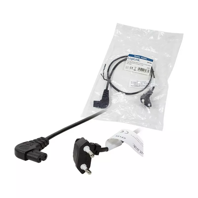 LogiLink Barošanas vads Europlug CEE 7/16 uz IEC C7 0,75 m Melns