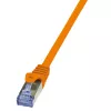 LogiLink PrimeLine Cat.6A S/FTP PIMF ielāpu kabelis, 10G, RJ45, LSZH, 0,25 m, oranžs