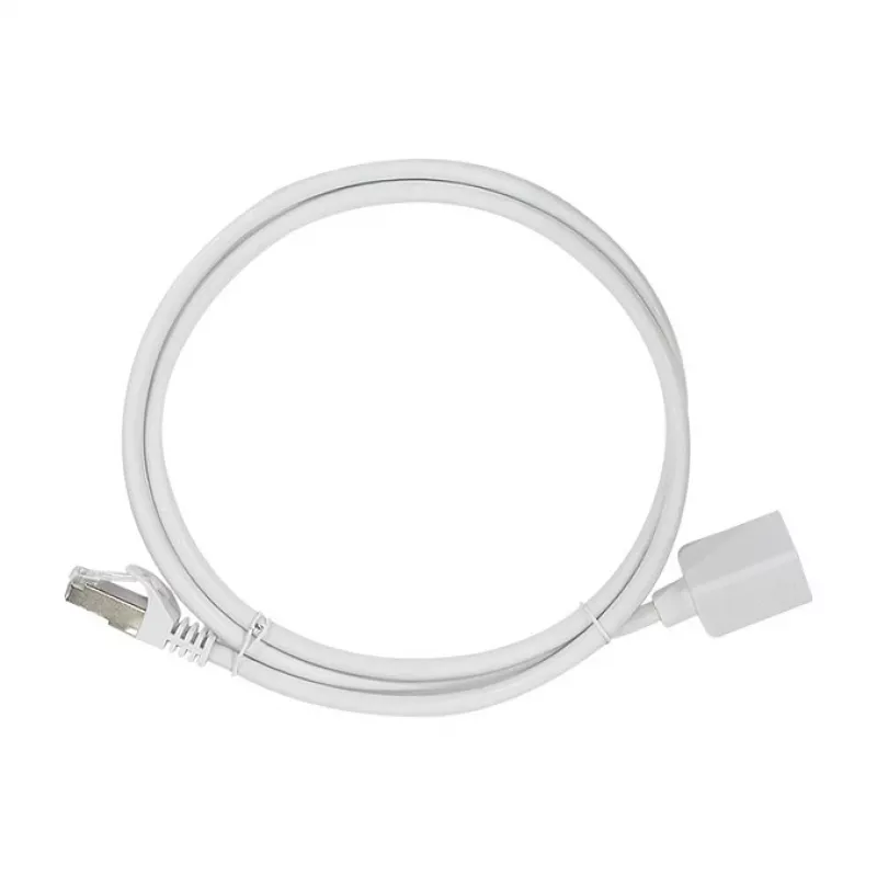 LogiLink Professional CAT 6a S/FTP pagarinātāja komutācijas kabelis, RJ-45 vīrišķais uz sievišķo, 1 m, balts, LSZH, bez aizķeršanās