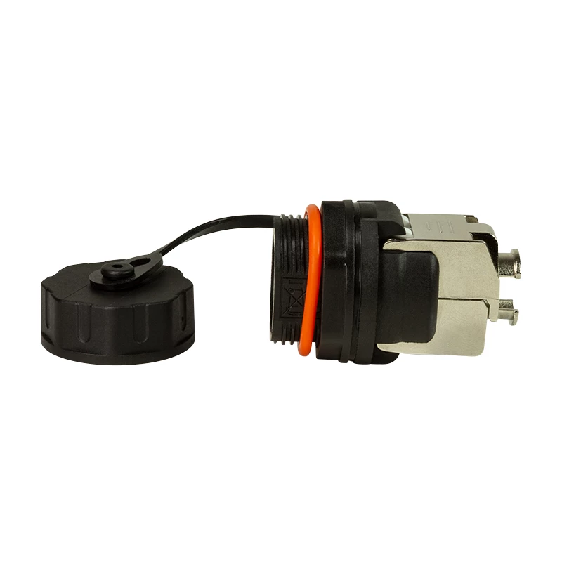 LogiLink Professional Cat.6A STP Keystone Jack RJ45, IP68 Industriāls Āra, Bez Instrumentiem, Cinka Liešanas, Melns