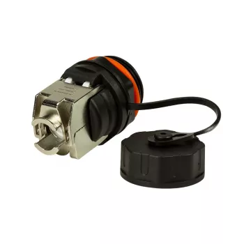 LogiLink Professional Cat.6A STP Keystone Jack RJ45, IP68 Industriāls Āra, Bez Instrumentiem, Cinka Liešanas, Melns
