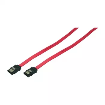 LogiLink SATA III datu kabelis ar fiksējošiem savienotājiem, 6 Gbps, sarkans, 0,9 m