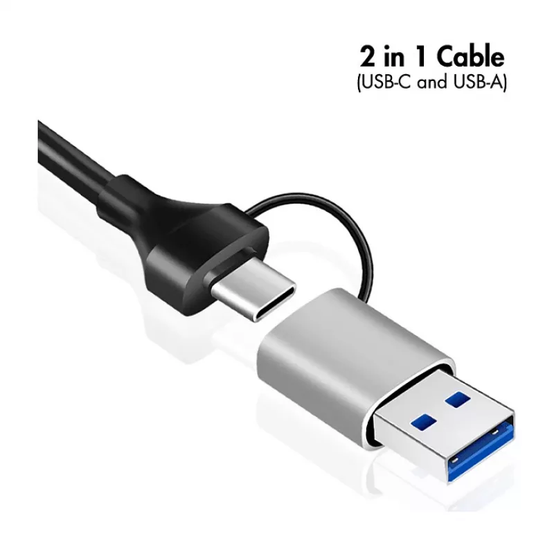 Logilink UA0440 USB 3.2 Gen 1 3 portu centrmezgls ar gigabitu Ethernet adapteri, USB-C un USB-A savienojums, alumīnija