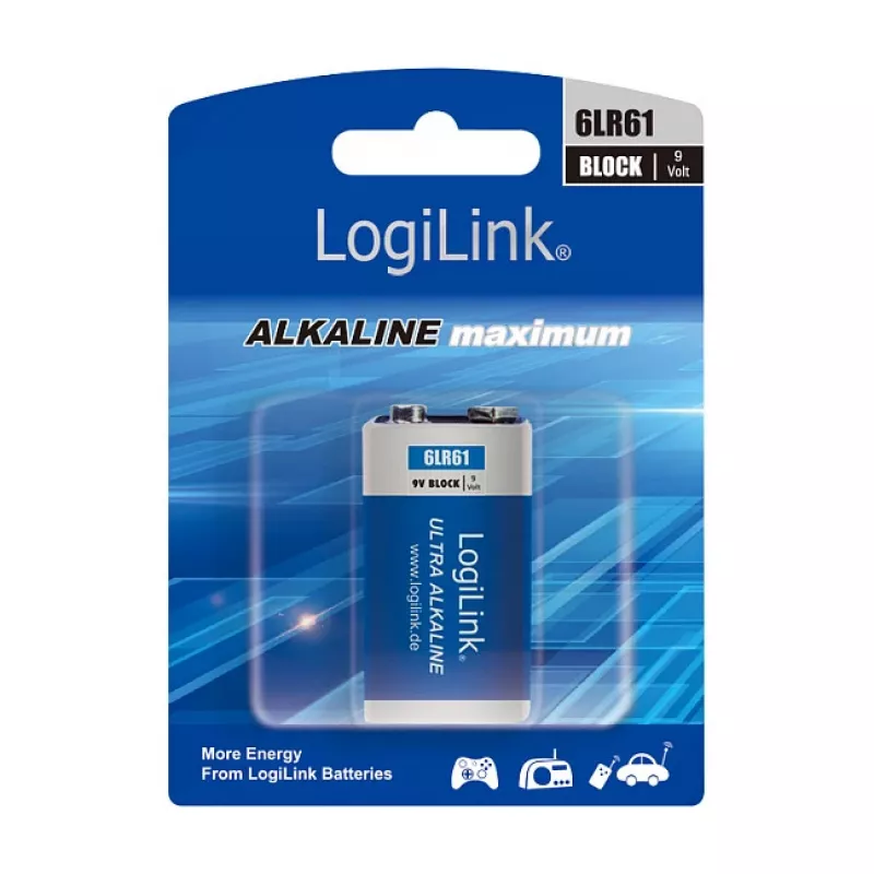 LogiLink Ultra Power sārma 9V baterija, 1 gab. blisterī