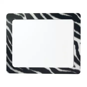 LogiLink īpaši plāns peles paliktnis ar integrētu foto rāmi, zebras dizains, neslīdoša gumijas pamatne, 2 mm, 10 x 15 cm foto, melns/baltss