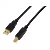 LogiLink USB 2.0 aktīvais pagarinātāja kabelis, USB-A vīrišķais uz USB-B vīrišķo, 20 m, ar signāla pastiprinātāju, melns