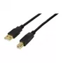 LogiLink USB 2.0 aktīvais pagarinātāja kabelis, USB-A vīrišķais uz USB-B vīrišķo, 20 m, ar signāla pastiprinātāju, melns