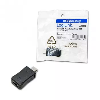 LogiLink USB 2.0 adapteris Micro USB Type B sieviešu uz USB Type A vīriešu
