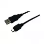 LogiLink USB 2.0 kabelis, USB-A vīrietis uz Mini-USB vīrietis, melns, 3 m