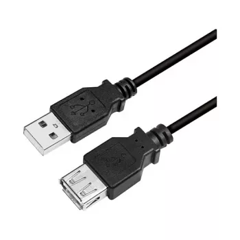 LogiLink CU0011B USB 2.0 pagarinājuma kabelis, USB-A vīrietis uz USB-A sieviete, melns, 3 m
