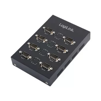 Logilink USB 2.0 uz 8 portu RS232 seriālais adapteris ar DB9 vīrišķo savienotāju un FTDI mikroshēmu