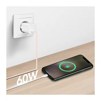 LogiLink USB 2.0 Type-C kabelis, A/M līdz C/M, 480 Mbps, 60W, neilons, rozā, 0,5 m