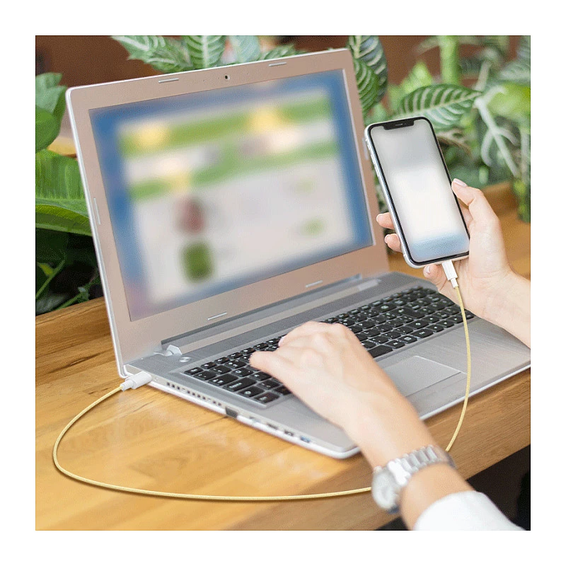 LogiLink USB 2.0 Type-C kabelis, A/M līdz C/M, 480 Mbps, 60W, neilons, dzeltens, 0,5 m