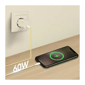 LogiLink USB 2.0 Type-C kabelis, C/M uz C/M, 480 Mbps, 60W, neilons, dzeltens, 0,5 m